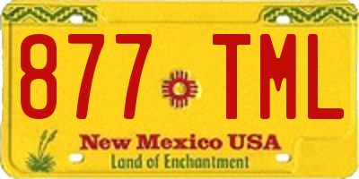 NM license plate 877TML