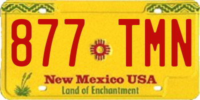 NM license plate 877TMN