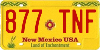 NM license plate 877TNF