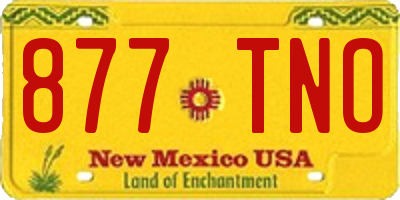 NM license plate 877TNO