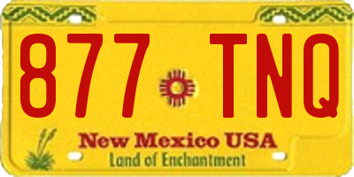 NM license plate 877TNQ