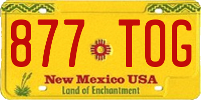 NM license plate 877TOG