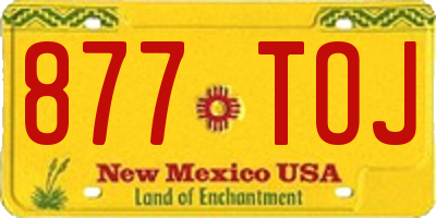 NM license plate 877TOJ