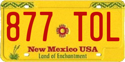 NM license plate 877TOL