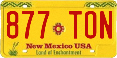 NM license plate 877TON