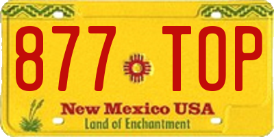 NM license plate 877TOP