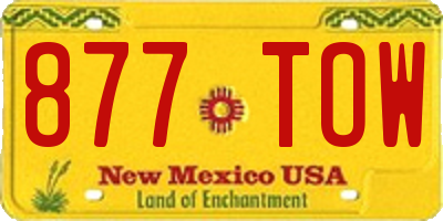 NM license plate 877TOW