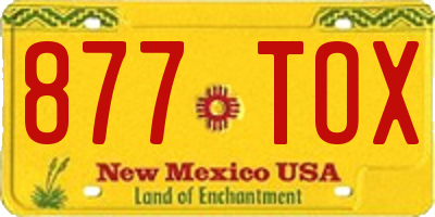 NM license plate 877TOX
