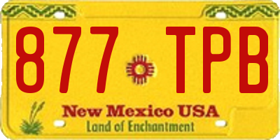 NM license plate 877TPB