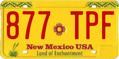 NM license plate 877TPF