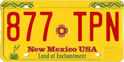 NM license plate 877TPN
