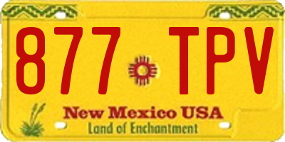 NM license plate 877TPV