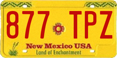 NM license plate 877TPZ