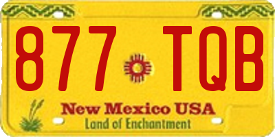 NM license plate 877TQB