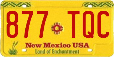 NM license plate 877TQC