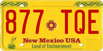 NM license plate 877TQE