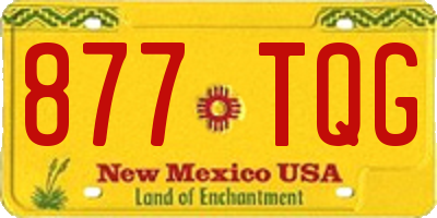 NM license plate 877TQG