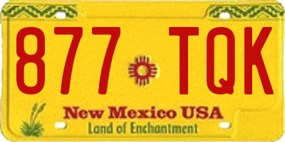 NM license plate 877TQK