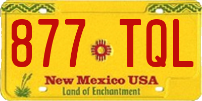 NM license plate 877TQL