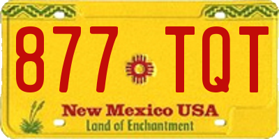 NM license plate 877TQT