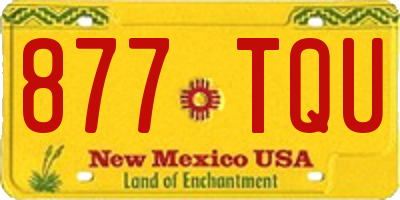 NM license plate 877TQU