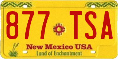 NM license plate 877TSA