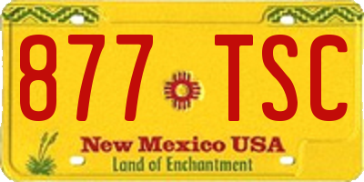 NM license plate 877TSC