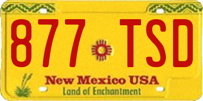 NM license plate 877TSD