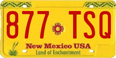 NM license plate 877TSQ