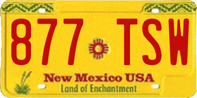 NM license plate 877TSW