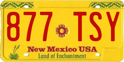 NM license plate 877TSY