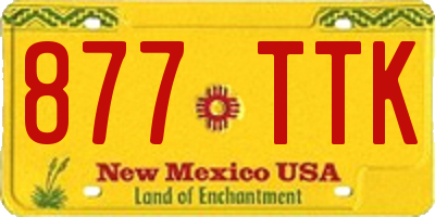 NM license plate 877TTK