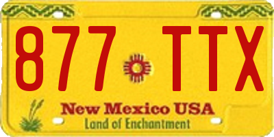 NM license plate 877TTX