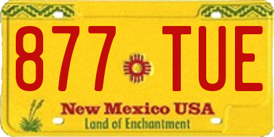 NM license plate 877TUE