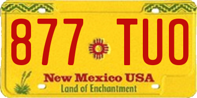 NM license plate 877TUO