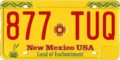 NM license plate 877TUQ