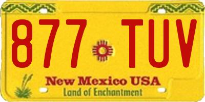 NM license plate 877TUV