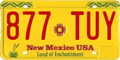 NM license plate 877TUY