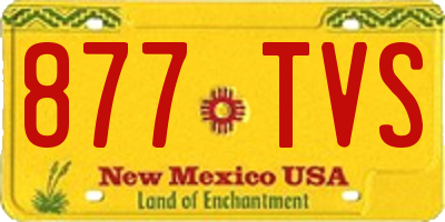 NM license plate 877TVS