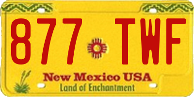 NM license plate 877TWF