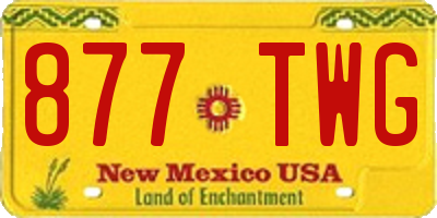 NM license plate 877TWG