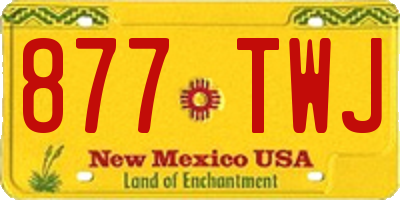 NM license plate 877TWJ