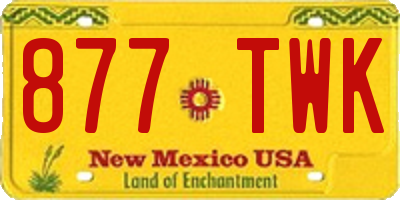 NM license plate 877TWK