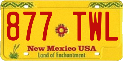 NM license plate 877TWL