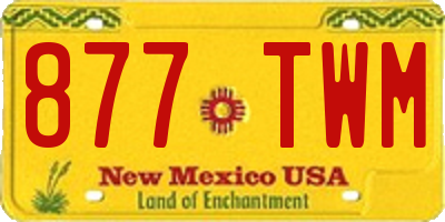 NM license plate 877TWM