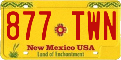 NM license plate 877TWN