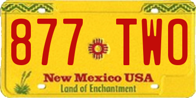 NM license plate 877TWO