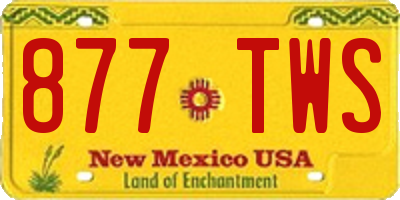 NM license plate 877TWS