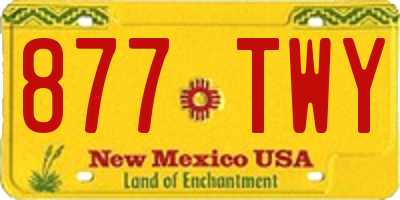 NM license plate 877TWY