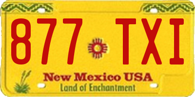NM license plate 877TXI